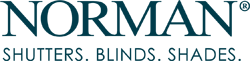 Norman logo with the words "Shutters. Blinds. Shades." displayed underneath.